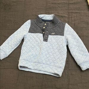 Kids vineyard vines Quilted Pullover - Light Blue and Gray